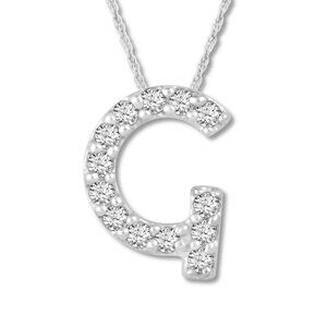 18kt White Gold Plated Letter G  Comes With 18" Chain